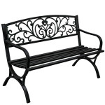 Záhradná kovová lavička – čierna